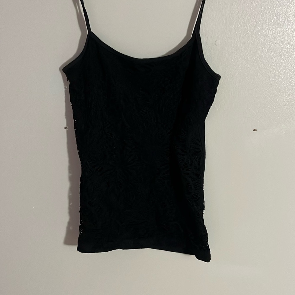 Black Lace Front Aeropostale Tank Top Spaghetti Strap Top Cami